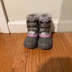 Gently Used London Fog Toddler Snow Boots Purple / Grey - Size 7